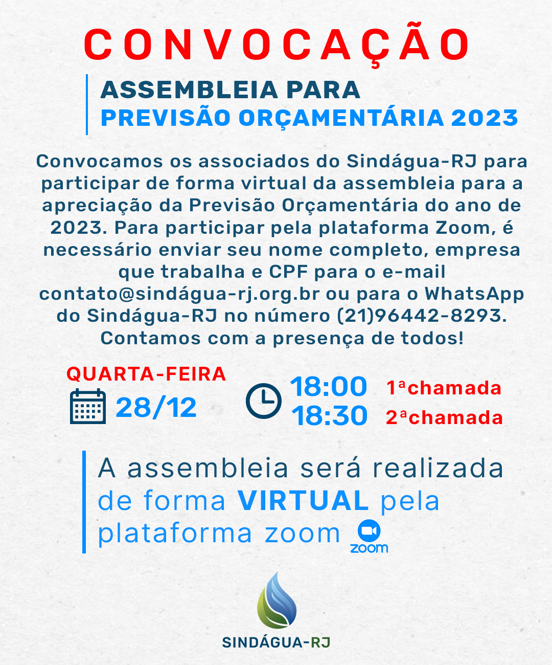 CONVOCAÇÃO ASSEMBLEIA PARA  PREVISÃO ORÇAMENTÁRIA 2023