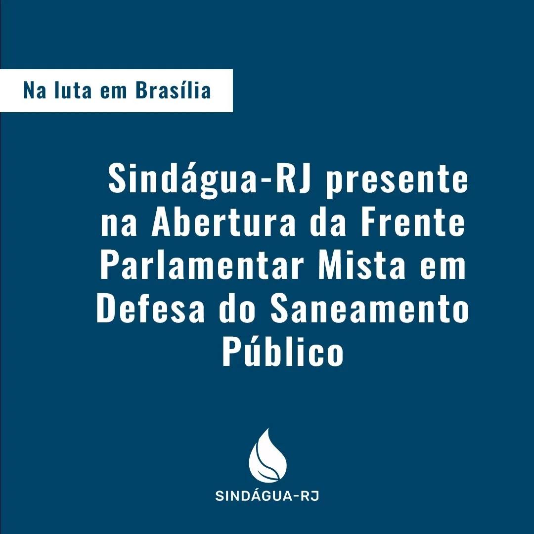 SINDÁGUA-RJ presente em Brasília na abertura da Frente Parlamentar Mista em defesa do Saneamento Público